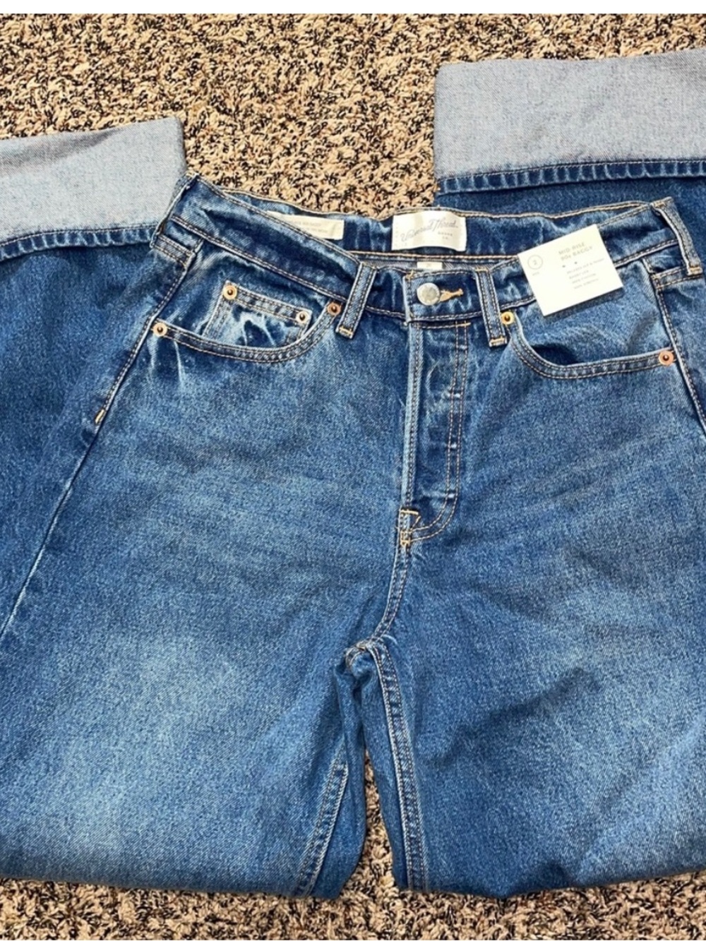 Universal Thread Baggy Cuffed Denim Mid Rise 90’s Blue Jeans Var Sizes | NWT - Picture 3 of 6